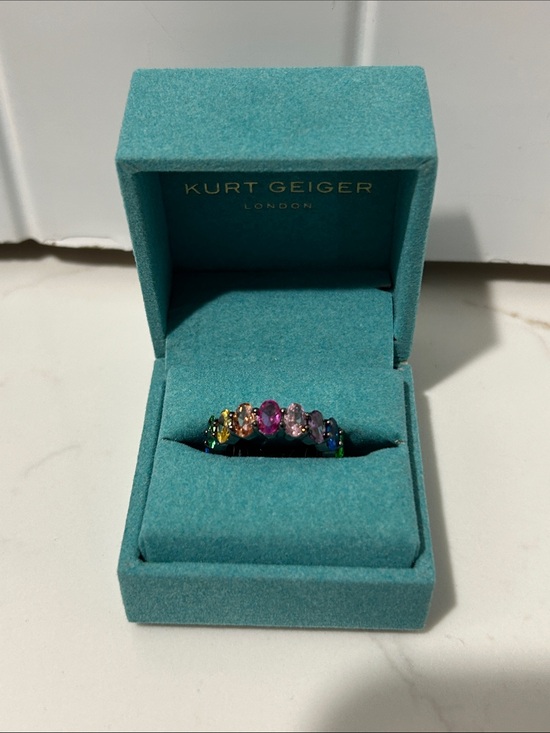 Kurt Geiger Jewelry - Kurt Geiger Rainbow Crystal Ring Multicolor Stones,black hardware NIB/NWT